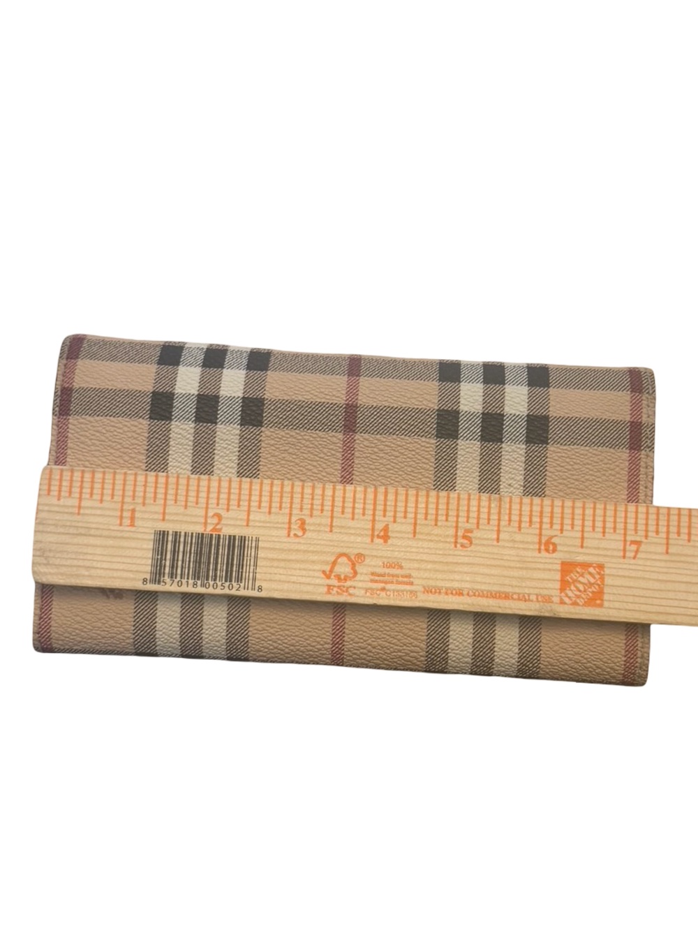 Authentic Burberry Haymarket Check Long Continental Tan Check Wallet - Picture 9 of 12
